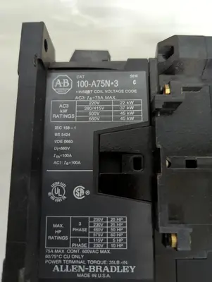 Used ALLEN-BRADLEY 100-A75N*3 Miscellaneous Equipment (Electrical & Power) Ohio US | Surplus Asset Holdings #1399602