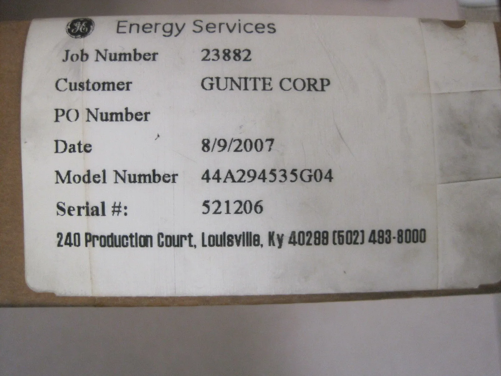 GENERAL ELECTRIC 44A294535G04 BOARD