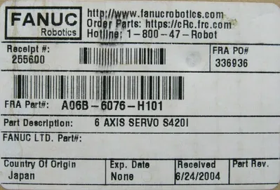 NEW FANUC A06B-6076-H101 SERVO AMPLIFIER SER. B A06B6076H101