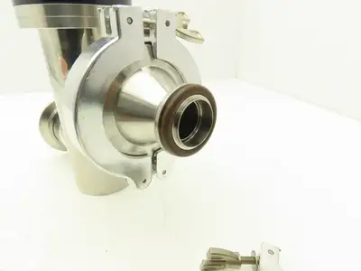 Kurt J Lesker SL0200MVQF Manual Bellows Angle Valve 2" SS Flanged W 1" Reducer