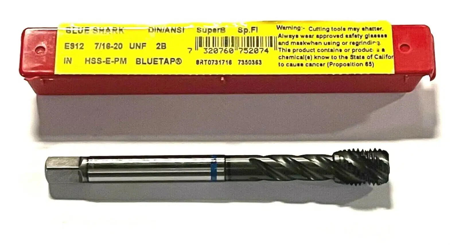 Dormer 7/16-20 Tap HSS-E-PM Semi Bottoming Spiral Flute Machine Blue Tap H5