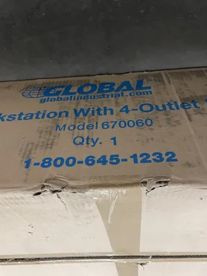 Global Industrial 670060 27” Mobile Laptop Workstation With 4-Outlets -NIB