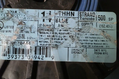 NEW ENCORE WIRE 14 THHN BLUE STRAND ( 175'
