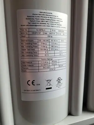 USED 2018 PARKER HANNIFIN N2-45PBLN NITROGEN GENERATOR