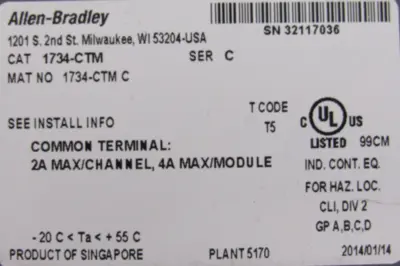 LOT OF 2 ALLEN BRADLEY 1734-CTM COMMON TERMINAL MODULE SER.C 1734CTM NEW SURPLUS