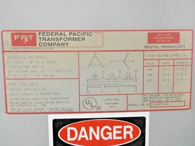 Used Federal Pacific FH11CFMD-2 Transformers Ohio US | Equipment Recovery Corp. #1331102