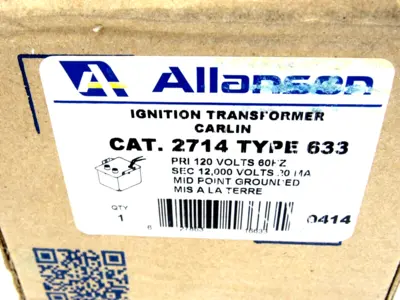 NEW ALLANSON 2714-633 CARLIN IGNITION TRANSFORMER 2714633