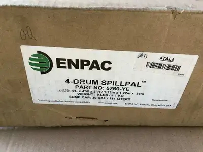ENPAC 5760-YE 4-Drum Spillpal Spill Containment 30gal 4′ X 4′ X 3″ -NIB