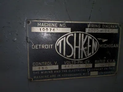 18 TON TISHKEN 4 POST MECHANICAL CUT-OFF PRESS USED