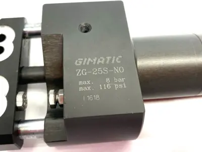 USED GIMATIC LINEAR SLIDES FOR PNEUMATIC NIPPERS, NORMALLY OPEN, 25MM DIA