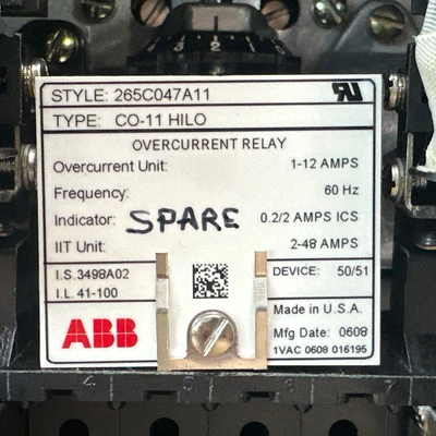 USED ABB ["265C047A11", "CO-11 HILO"]