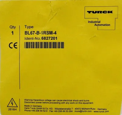 NEW TURCK BL67-B-1RSM-4 BASE MODULE BL67B1RSM4 6827201