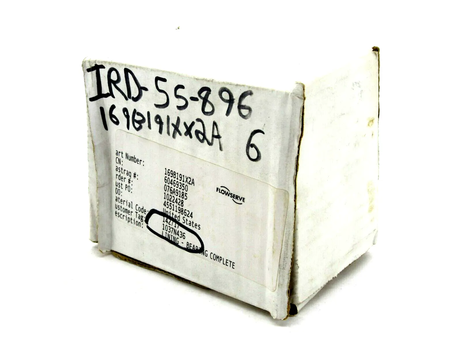 NEW FLOWSERVE 169B191X2A COMPLETE BEARING LINING 142/17