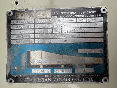 Used NISSAN CPJ02A20PV Misc Forklifts Wisconsin US | Forklifttrader.com #1321869