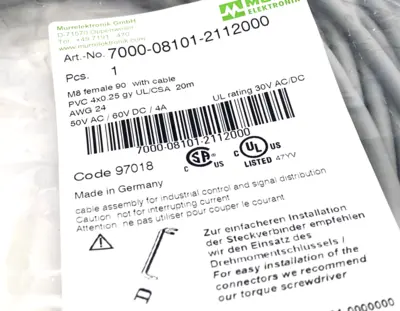 New | in-Stock Murr Elektronik 7000-08101-2112000 Cable & Wire Michigan US | Maverick Industrial Sales #1392905