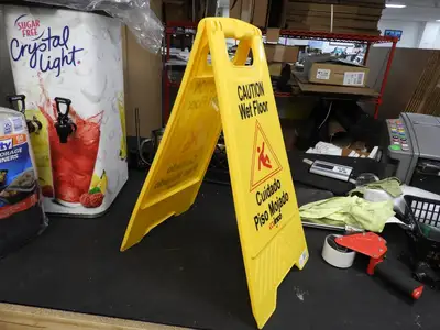 Used Isaac Peoria Used Winco WCS-25 Caution Wet Floor Sign 25" x 12" C IP Commercial Materials & Supplies Illinois US | Falcon Restaurant Supply #1376637