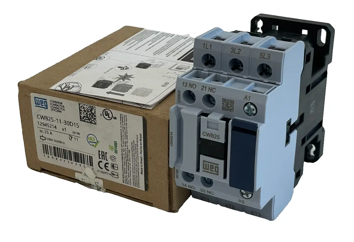 NEW WEG CWB25-11-30D15 CONTACTOR 25A CWB251130D15
