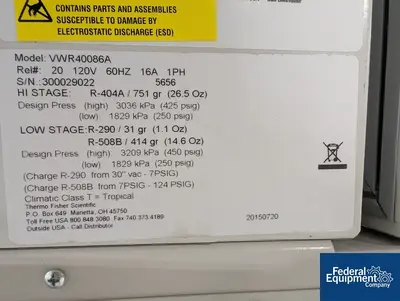 USED VWR VWR ULT Freezer, Model VWR40086A