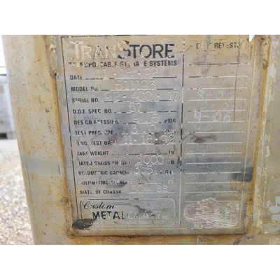 Used 365 Gallon TranStore Stainless Steel Liquid Tote Bin