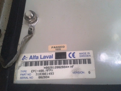 (2) Alfa-Laval MFPX 307 TFD-21 oil purifiers, 316SS.