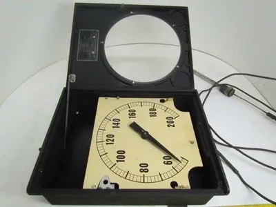 The Brown Instrument Co. Model 645120 50-200 Degree F Vintage Thermometer12"Face