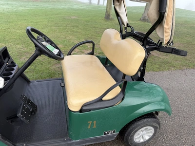 (1) 2019 E-Z-Go EFI golf cart with a Kawasaki gas engine, model 657061G01, includes canopy, fold-dow...