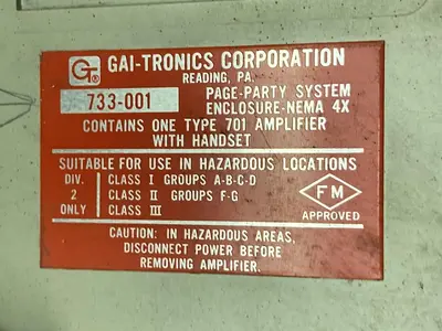 Gai-Tronics,733-001,Waterproof Enclosure Amplifier