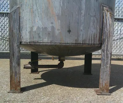 SPC9363  Tank 160 gallon vertical tank, Stainless Steel, pneumatic agitator, dish
