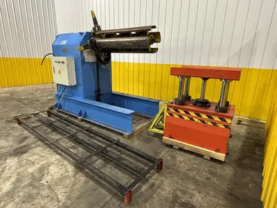 11,000 LBS X 51" SEN FUNG MODEL #UC4A MOTORIZED COIL REEL UNCOILER & COIL CAR: STOCK #23646