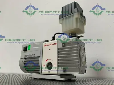 USED EDWARDS RV3 ROTARY VANE VACUUM PUMP 115V/230V W/ EDWARDS EMF20 OIL MIST FILTER