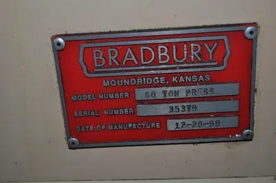 USED 1999 BRADBURY 80 TON PRESS