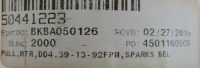 NEW SPARKS DURA DRIVE PLUS DD4.39-13-92FPM CONVEYOR DRIVE MOTOR 14"