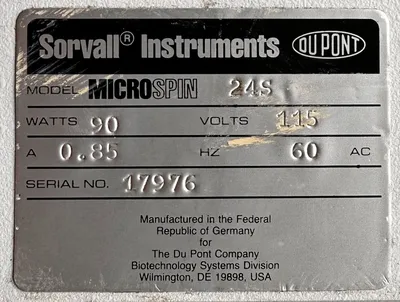 Sorvall MicroSpin 24S Microcentrifuge w/ 24 Place Rotor 120v FULLY TESTED