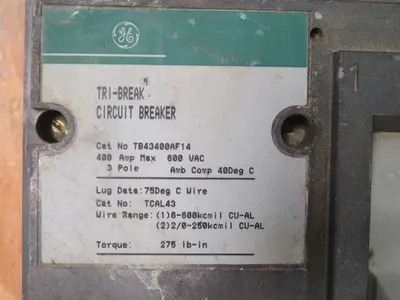Used GE TB43400AF14 Circuit Breakers Texas US | Aucto #1308517