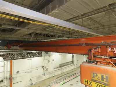 Cleveland Tramrail P&H 1 Ton Single Girder Underhung Bridge Crane 45' 10" Span