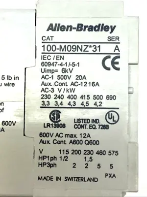 Used Allen Bradley Mini Contactor 3-Pole 9A 24V DC Coil 1 NC SER.A PLC Contactors Michigan US | Maverick Industrial Sales #1400454
