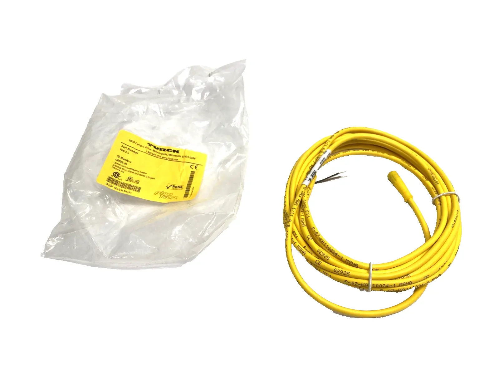 New | in-Stock Turck Single Ended Actuator & Sensor Cable Female M8 3-Pin 5m U0892-99 Cable & Wire Michigan US | Maverick Industrial Sales #1390953