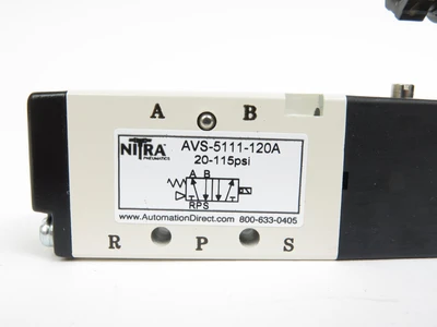 New | in-Stock Nitra Pneumatics AVS-5111-120A Valves/Fittings California US | ANACAPA EQUIPMENT BROKERS, INC #1480485