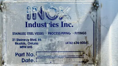USED 1994 INOX S.S. V-BOTTOM STORAGE TANKS