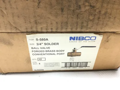NIBCO S-580A 3/4″ Solder Ball Valve FBB Conventional Port (12pcs/bx)