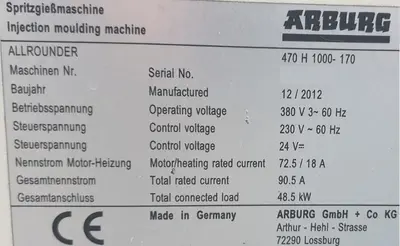USED 2012 ARBURG 470H-1000-170