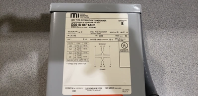 Micron Industries G001K1KF1A02 Dry Type Distribution Transformer