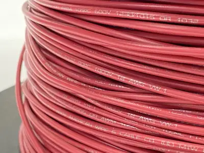 MTW-18G-03 | American Wire And Cable  18 AWG Hook Up Wire Type MTW Red 1800ft Roll - New – Open Box