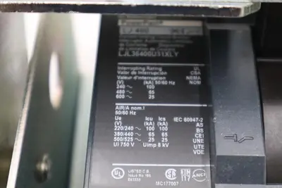 SQUARE D POWERPACT LJL36400U31XLY CIRCUIT BREAKER 400AMP STOCK H1720