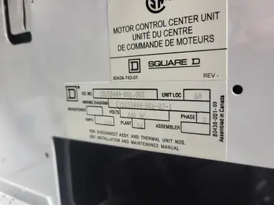 USED SQUARE D MODEL 6