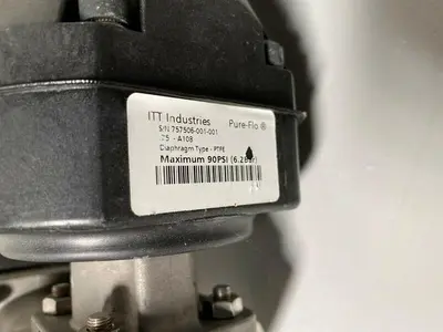 USED 3 ITT PURE-FLO A108 STAINLESS STEEL DIAPHRAGM VALVES W/ POSITION MONITOR