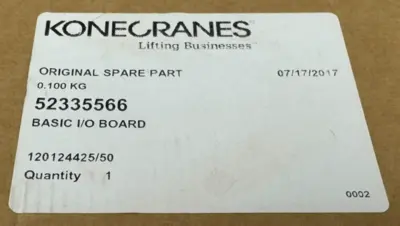NEW KONECRANES 52335566 BASIC I/O BOARD D2V-I/O 72OPT-A6-V-116L7R