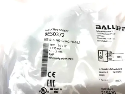 BES0372, BES 516-369-G-SA2-PU-02.5 | Balluff BES0372 Inductive Proximity Sensor BES 516-369-G-SA2-PU-02.5 - New