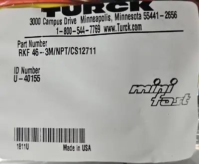 USED TURCK TURCK RKF 46-3M/NPT/CS12711