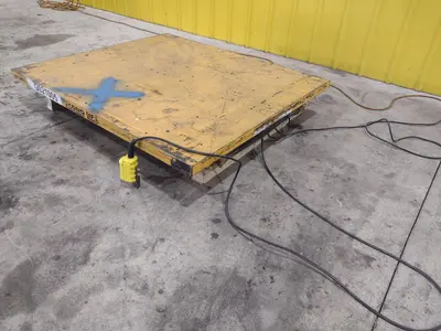 USED ECONO LIFT #SL36-40 HYDRAULIC DOUBLE ROLLER TOP STYLE LIFT TABLE, 110V: STOCK #20955